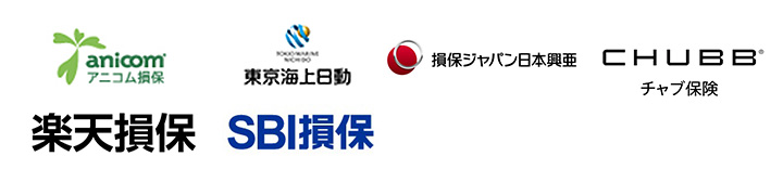 アニコム損保 東京海道日動 損保ジャパン日本興亜 チャブ保険 楽天損保 SBI損保